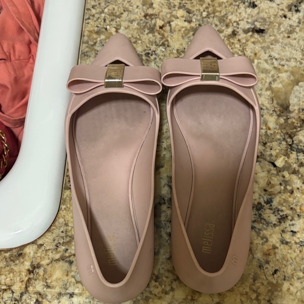 Melissa Women's Blush Bow Flats